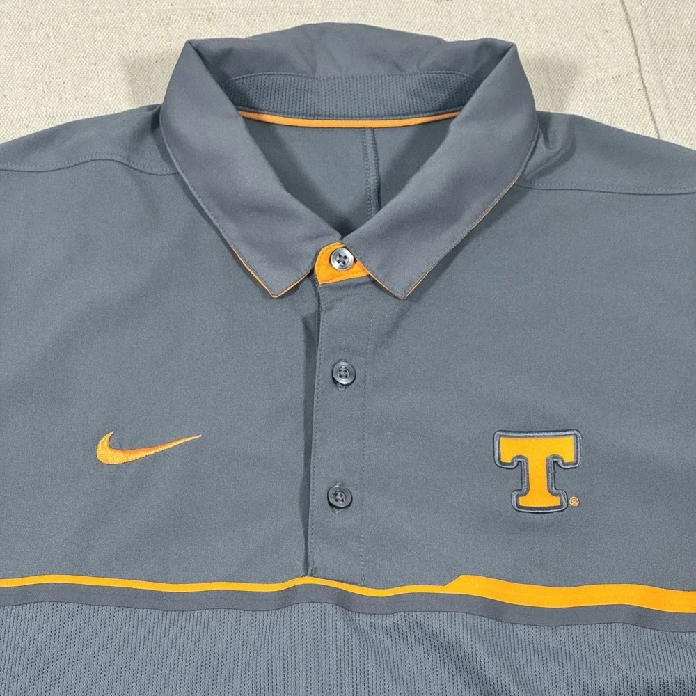 Nike‎ Dri-FIT Tennessee Volunteers Coaches Polo Shirt Large Gray Short Sleeve